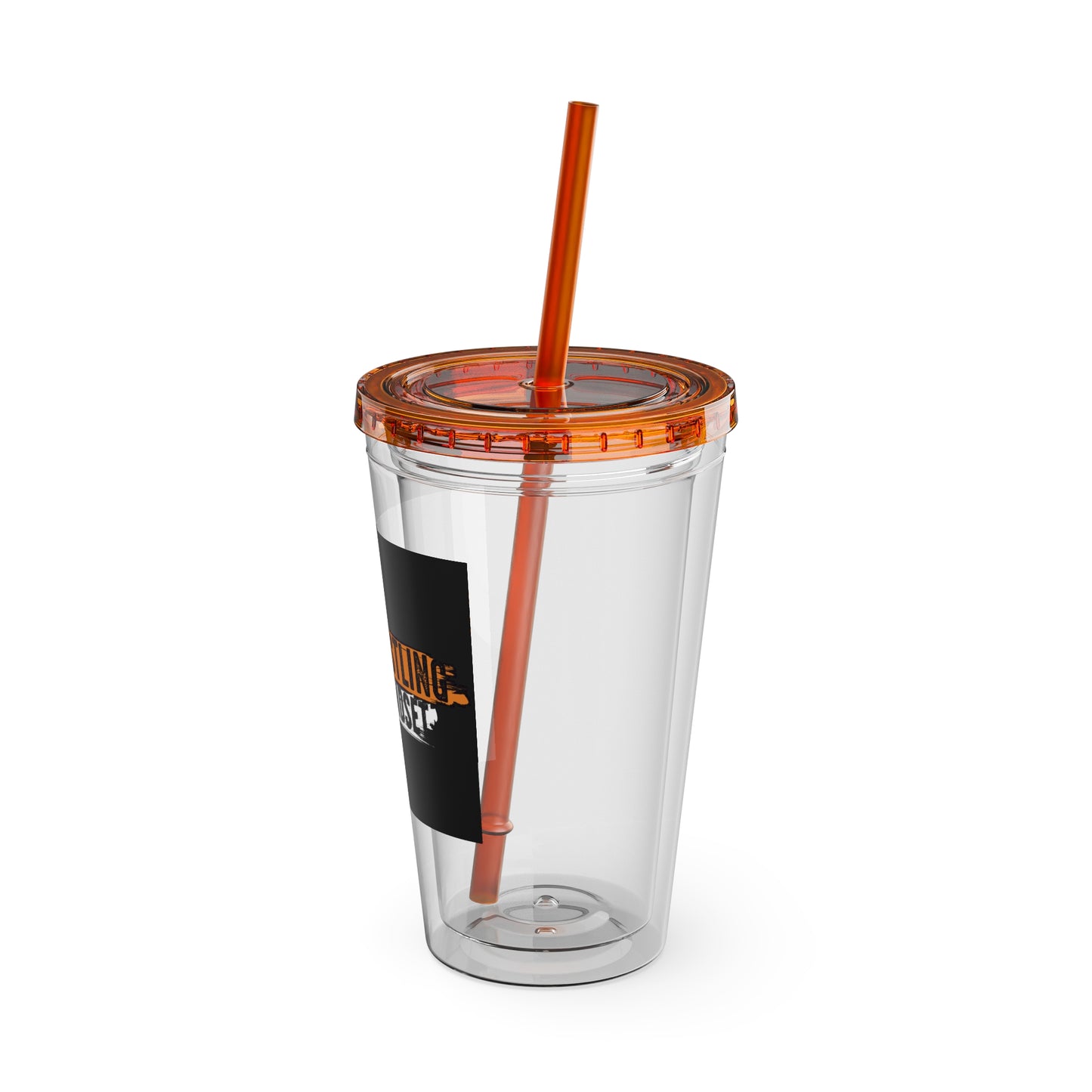 #KEEPHUSTLING -Tumbler with Straw, 16oz (IT'S A MINDSET)