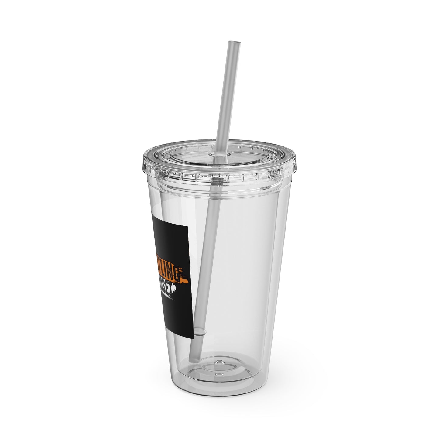 #KEEPHUSTLING -Tumbler with Straw, 16oz (IT'S A MINDSET)