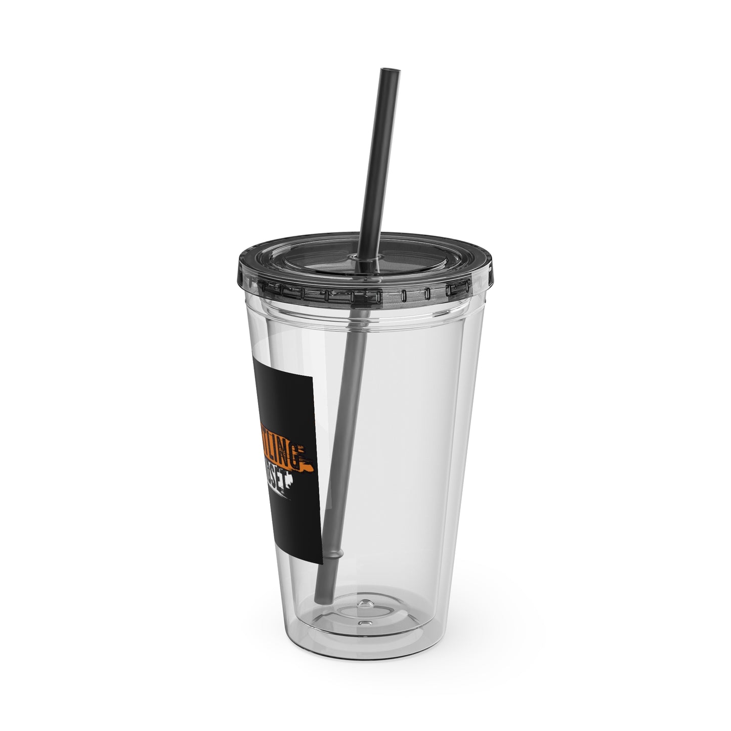 #KEEPHUSTLING -Tumbler with Straw, 16oz (IT'S A MINDSET)