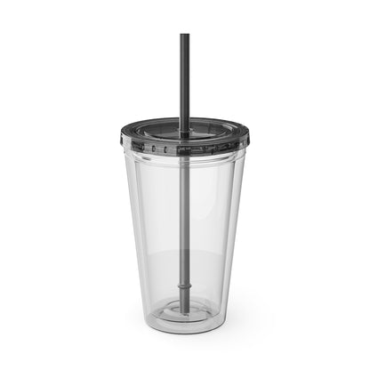 #KEEPHUSTLING -Tumbler with Straw, 16oz (PERSISTENCE PAYS)